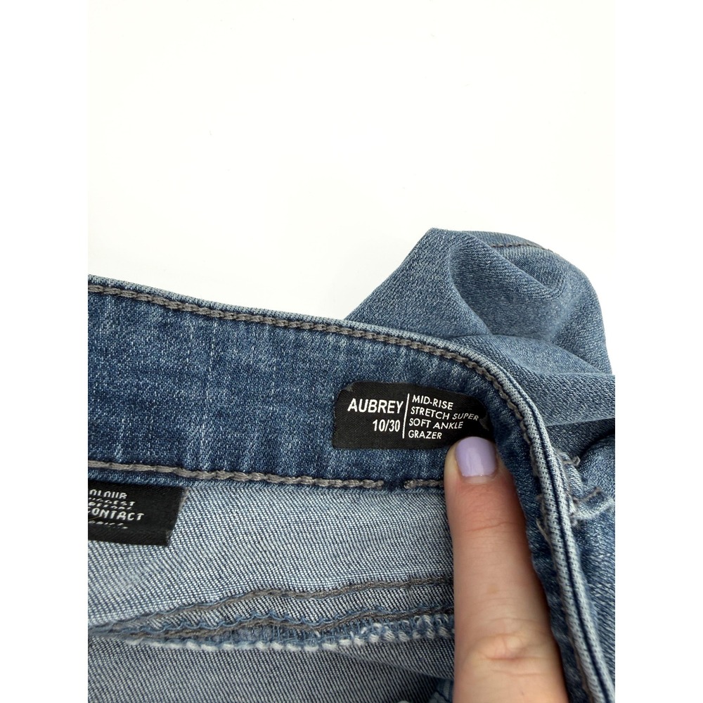 Buffalo Jeans Womens 10/30 Blue Aubrey Mid-Rise Stretch Super Soft Ankle Grazer